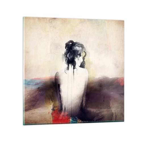 Billede på glas - Glatte linjer, ovale former - 50x50 cm