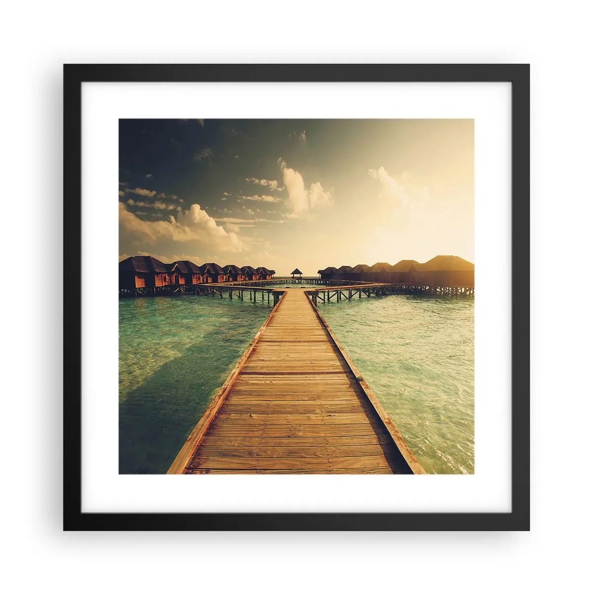Plakat i sort ramme - En varm invitation - 40x40 cm