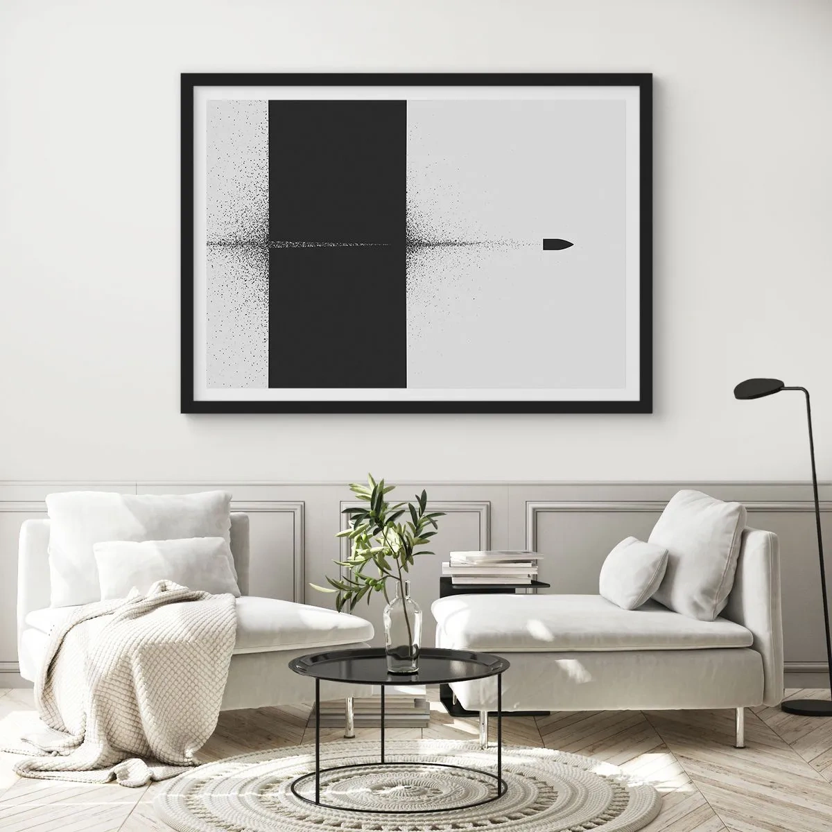 Plakat i sort ramme - Lige til sagen - 91x61 cm