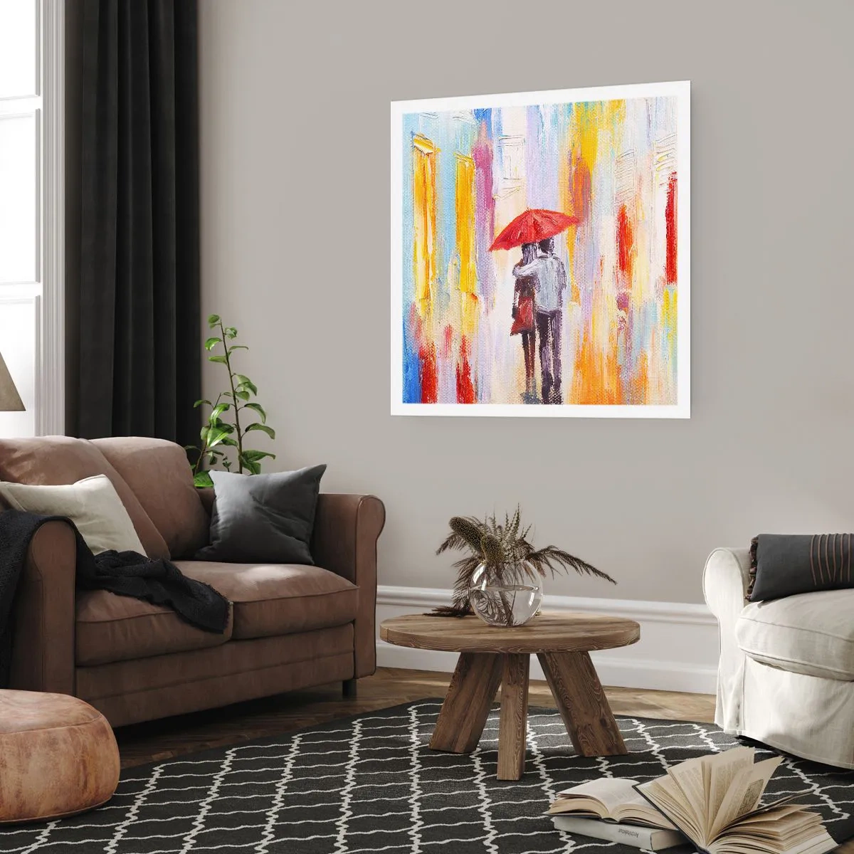 Plakat - Lad det regne  mere - 40x40 cm