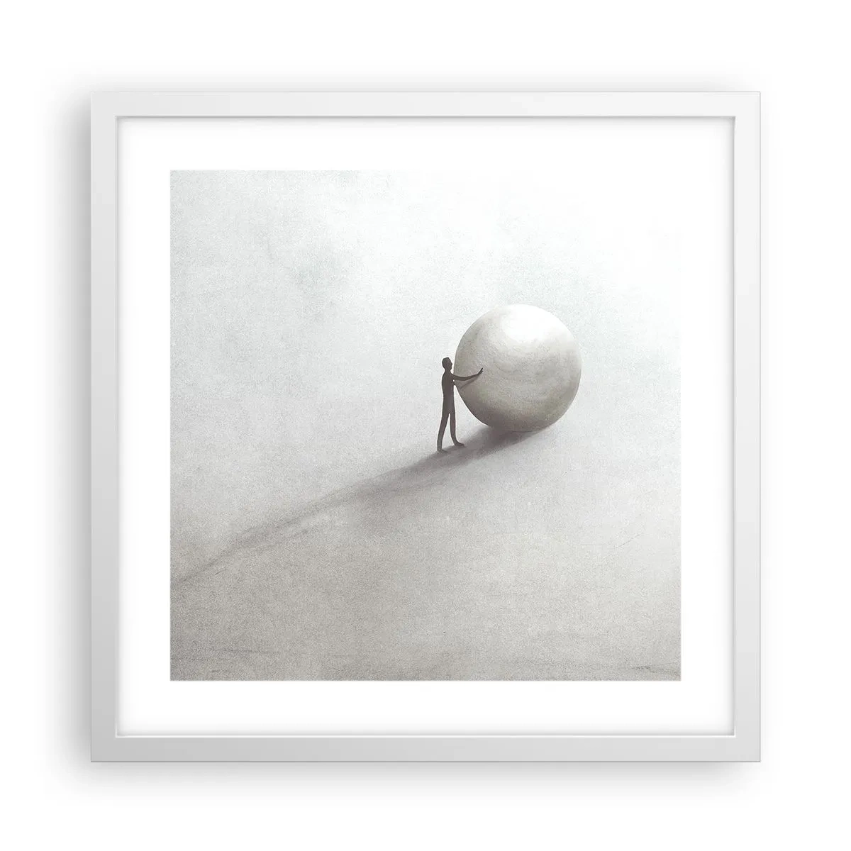 Plakat i hvid ramme - Livets spil - 40x40 cm