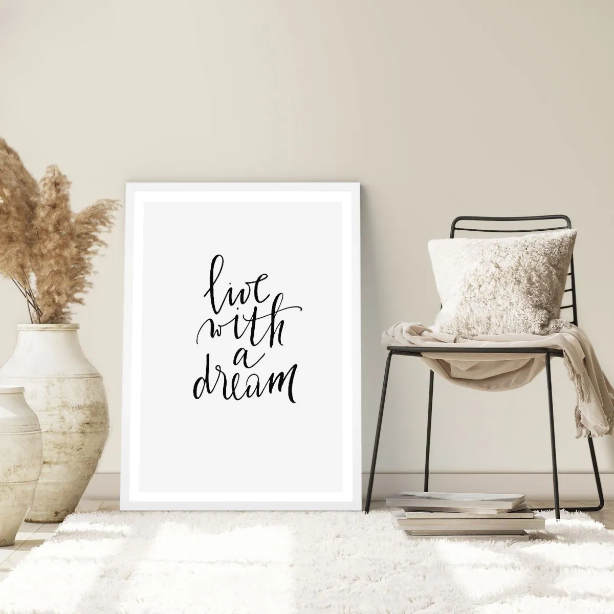 Plakat i hvid ramme - Of course - 70x100 cm