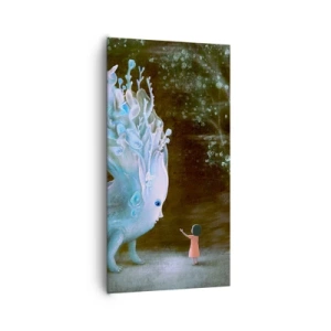 Lærredstryk - Billede på lærred - Et fantastisk møde - 65x120 cm