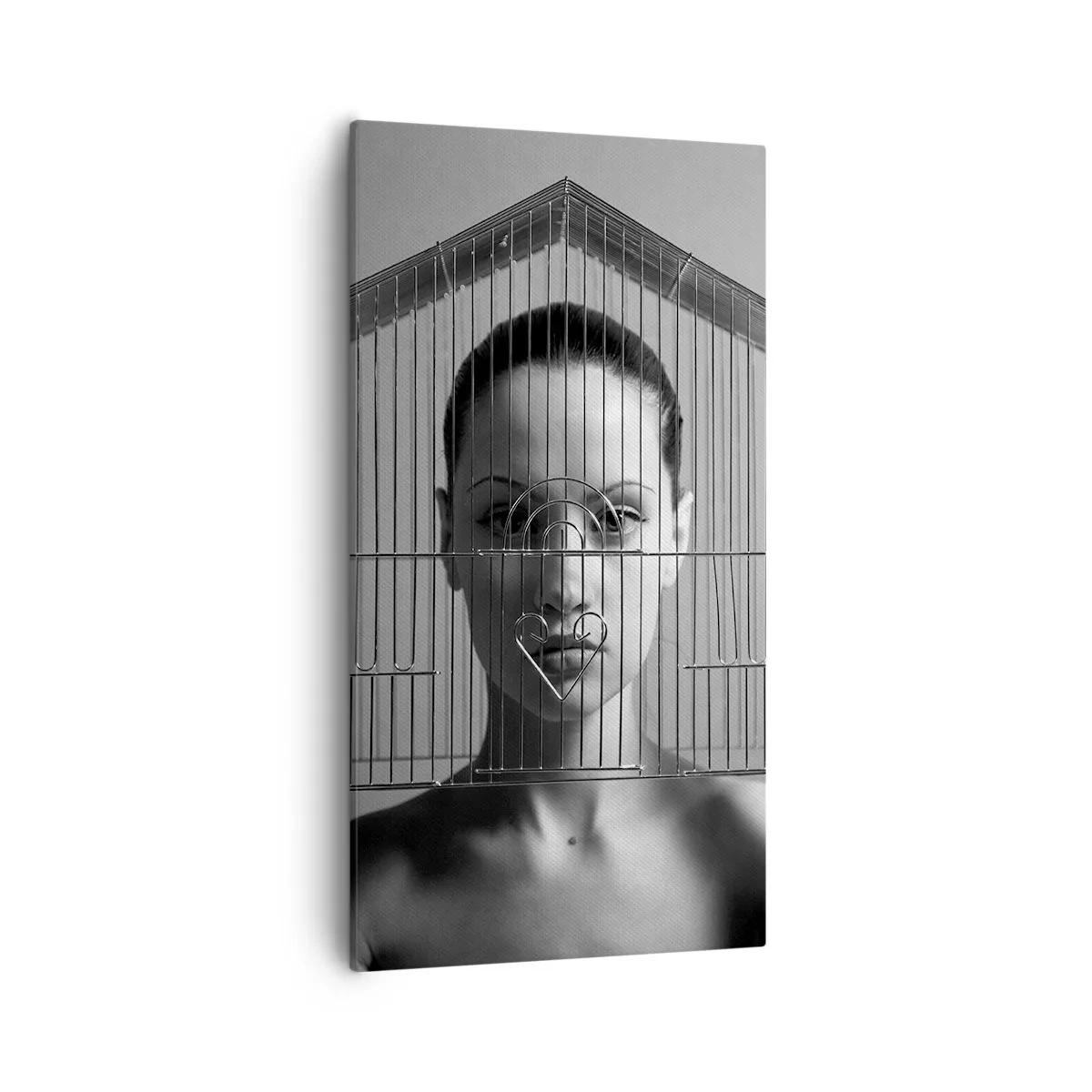 Lærredstryk - Billede på lærred - Et lidt surrealistisk portræt - 55x100 cm