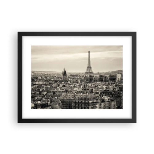 Plakat i sort ramme - Over Paris' hustage - 40x30 cm