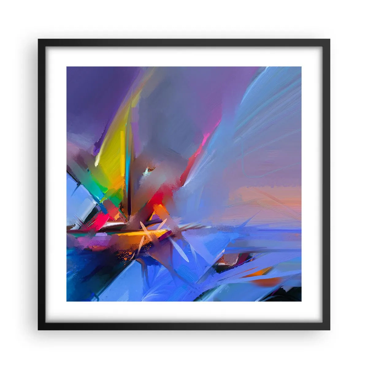 Plakat i sort ramme - Propeller som en fugl - 50x50 cm
