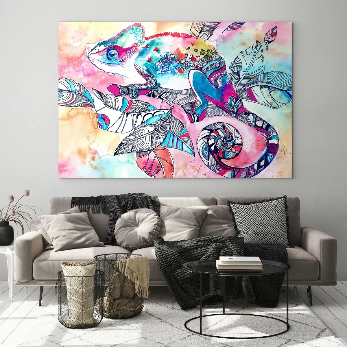 Billede på glas - Lige så farverig som vores verden - 100x70 cm