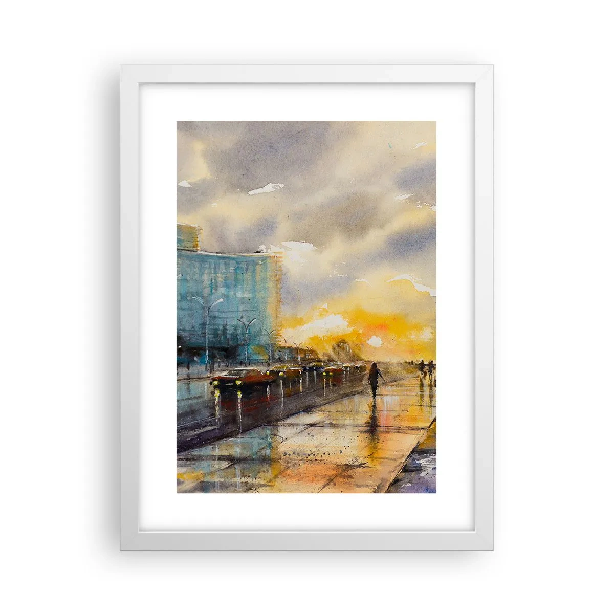 Plakat i hvid ramme - Livet på kysten - 30x40 cm