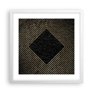 Plakat i hvid ramme - Geometri i glamour-stil - 40x40 cm