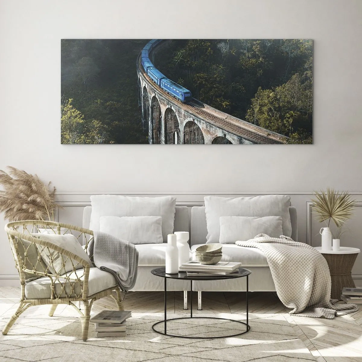 Billede på glas - Tog til naturen - 120x50 cm