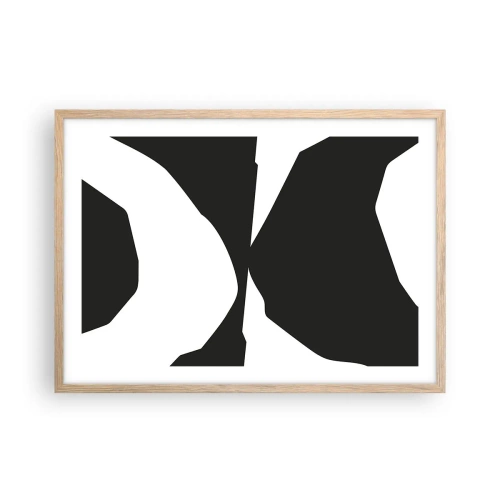 Plakat i ramme af lyst egetræ - Positiv-negativ - 70x50 cm