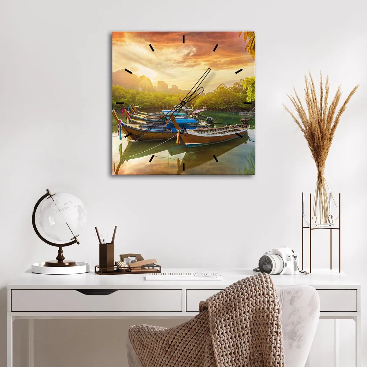 Vægur, Uret - Før en travl dag - 40x40 cm