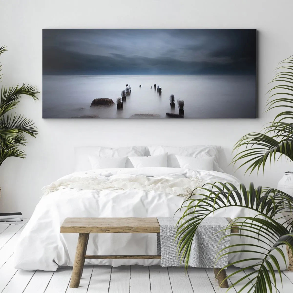 Lærredstryk - Billede på lærred - En betænksom sø - 100x40 cm
