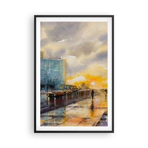 Plakat i sort ramme - Livet på kysten - 61x91 cm