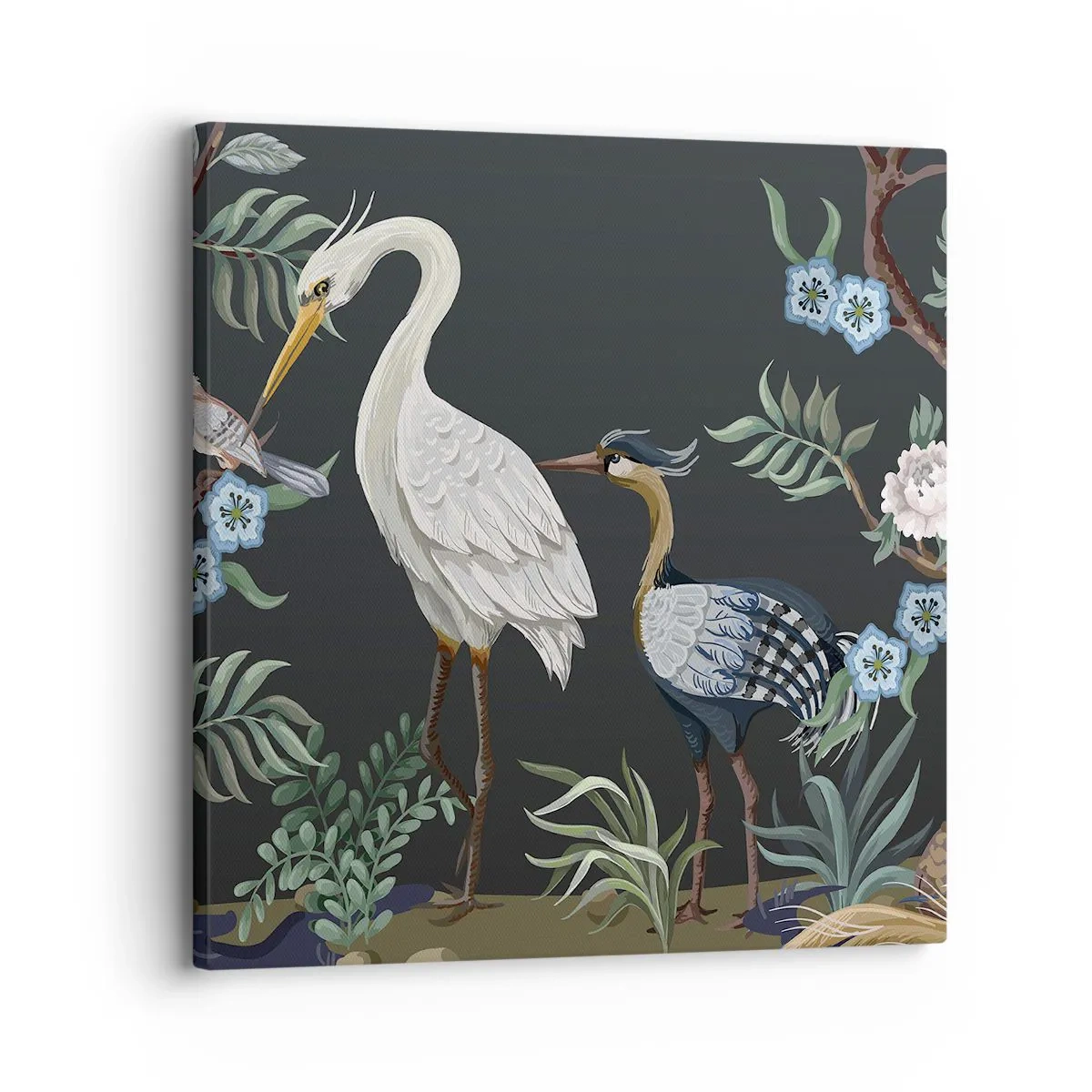 Lærredstryk - Billede på lærred - Fugleparade - 30x30 cm