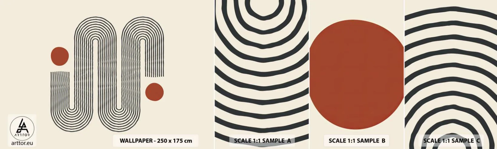 Fototapet Prøve Standard Eco - Fra start til slut - Abstraktion, Grafik, Minimalisme - 100x30 cm