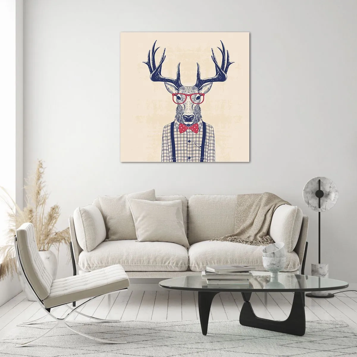 Billede på glas - Et underholdende ekstravaganza - 50x50 cm