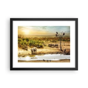 Plakat i sort ramme - "Og ud af Eden flød en flod...". - 40x30 cm