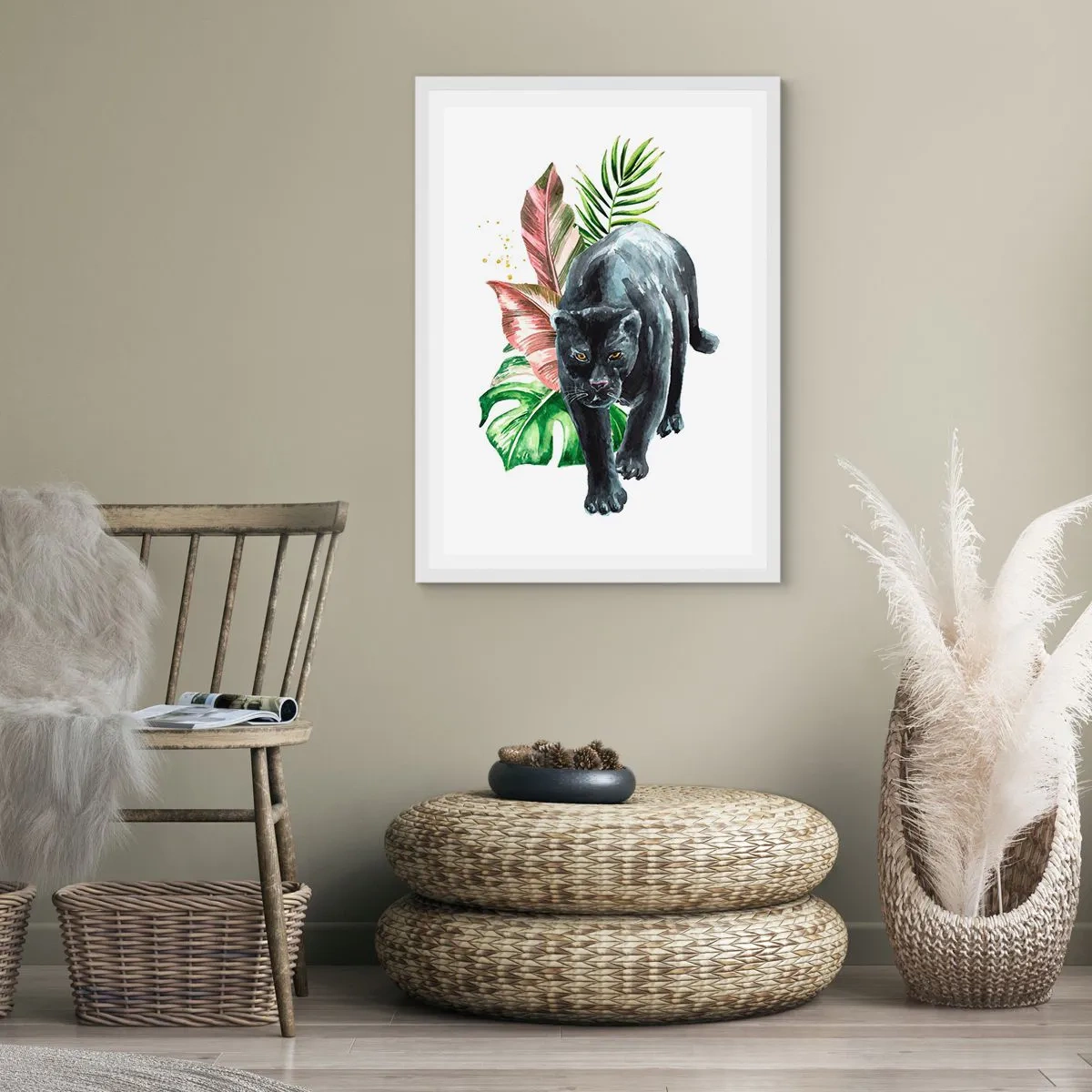 Plakat i hvid ramme - Vild i hjertet - 50x70 cm