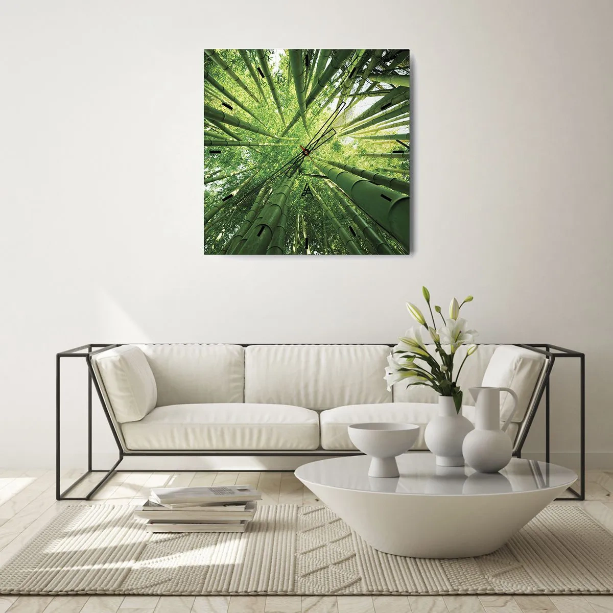 Vægur, Uret - I en bambuslund - 30x30 cm