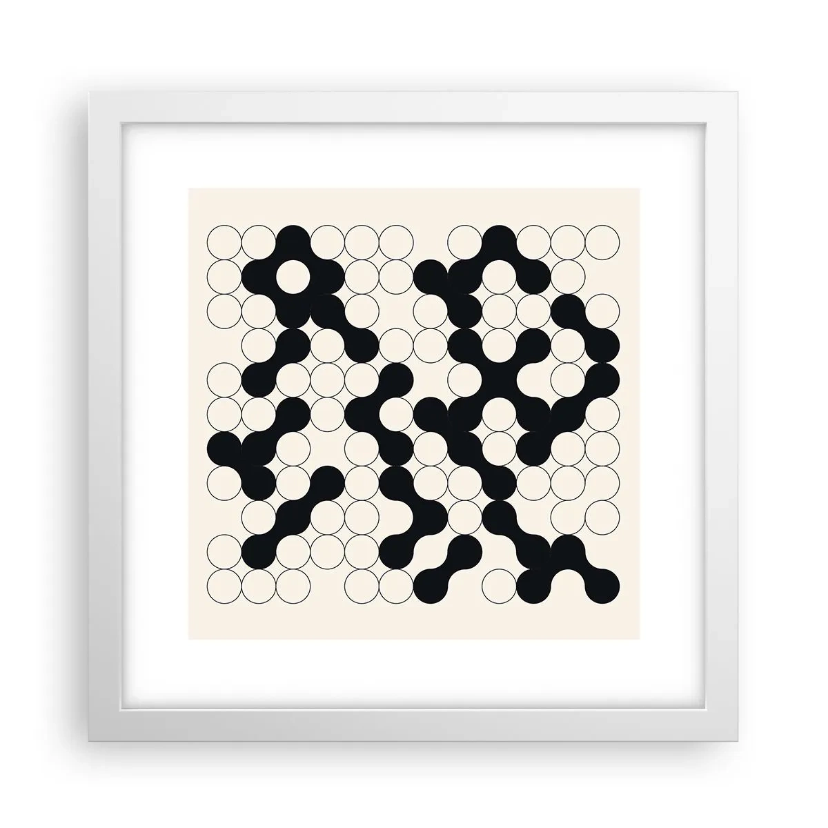 Plakat i hvid ramme - Kinesisk spil - variation - 30x30 cm