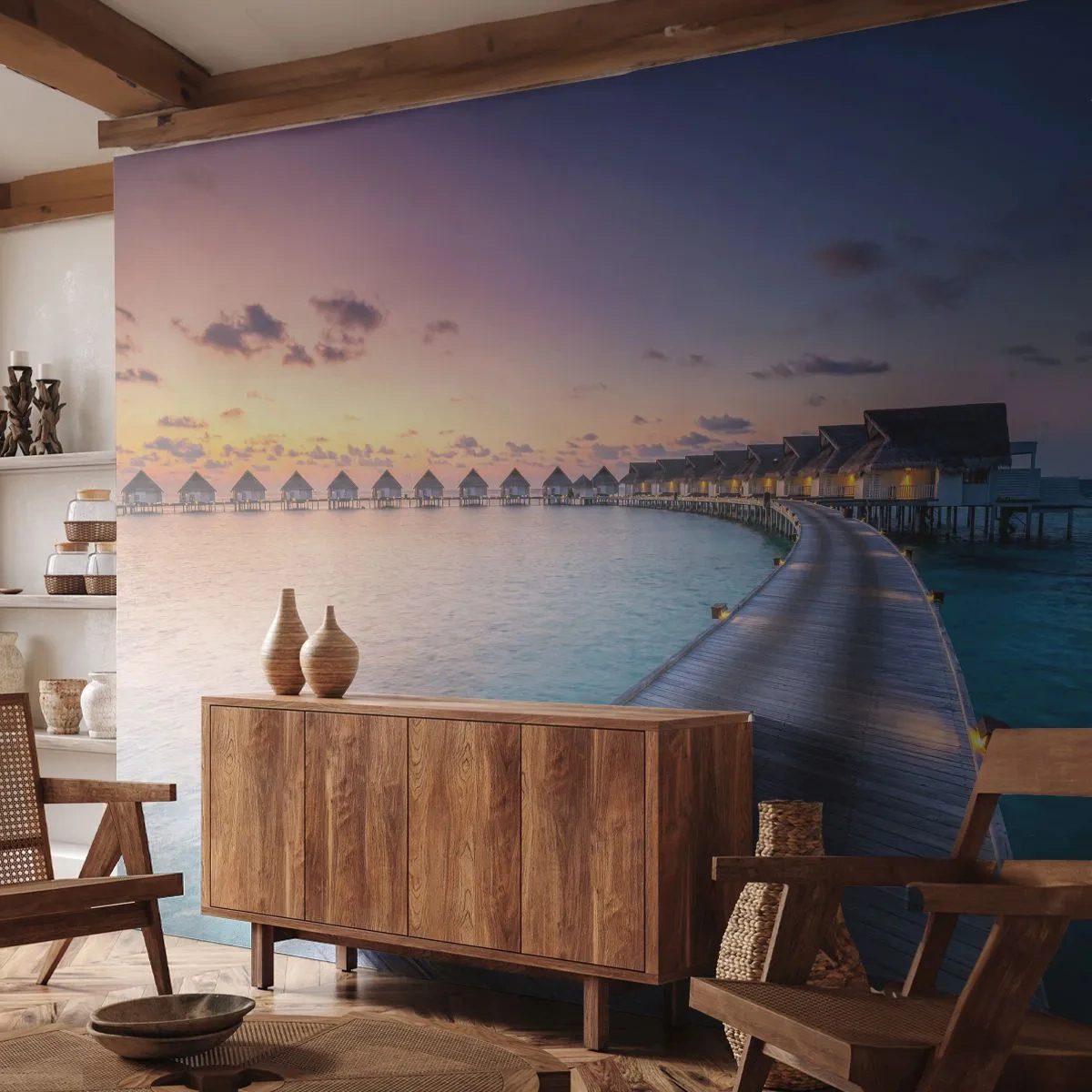 Fototapet Premium Canvas - Ferie - tilbage til kilden - Maldiverne, Landskab, Rejser - 400x280 cm