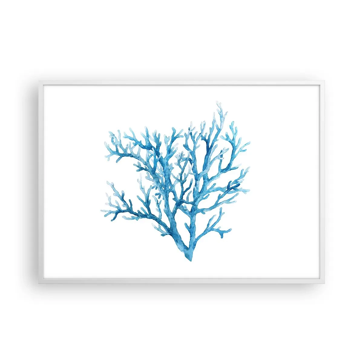 Plakat i hvid ramme - Marint filigran - 100x70 cm