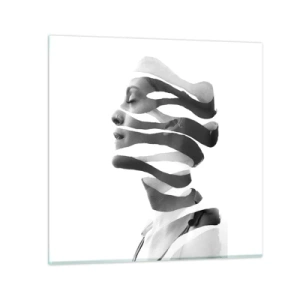 Billede på glas - Et surrealistisk portræt - 30x30 cm