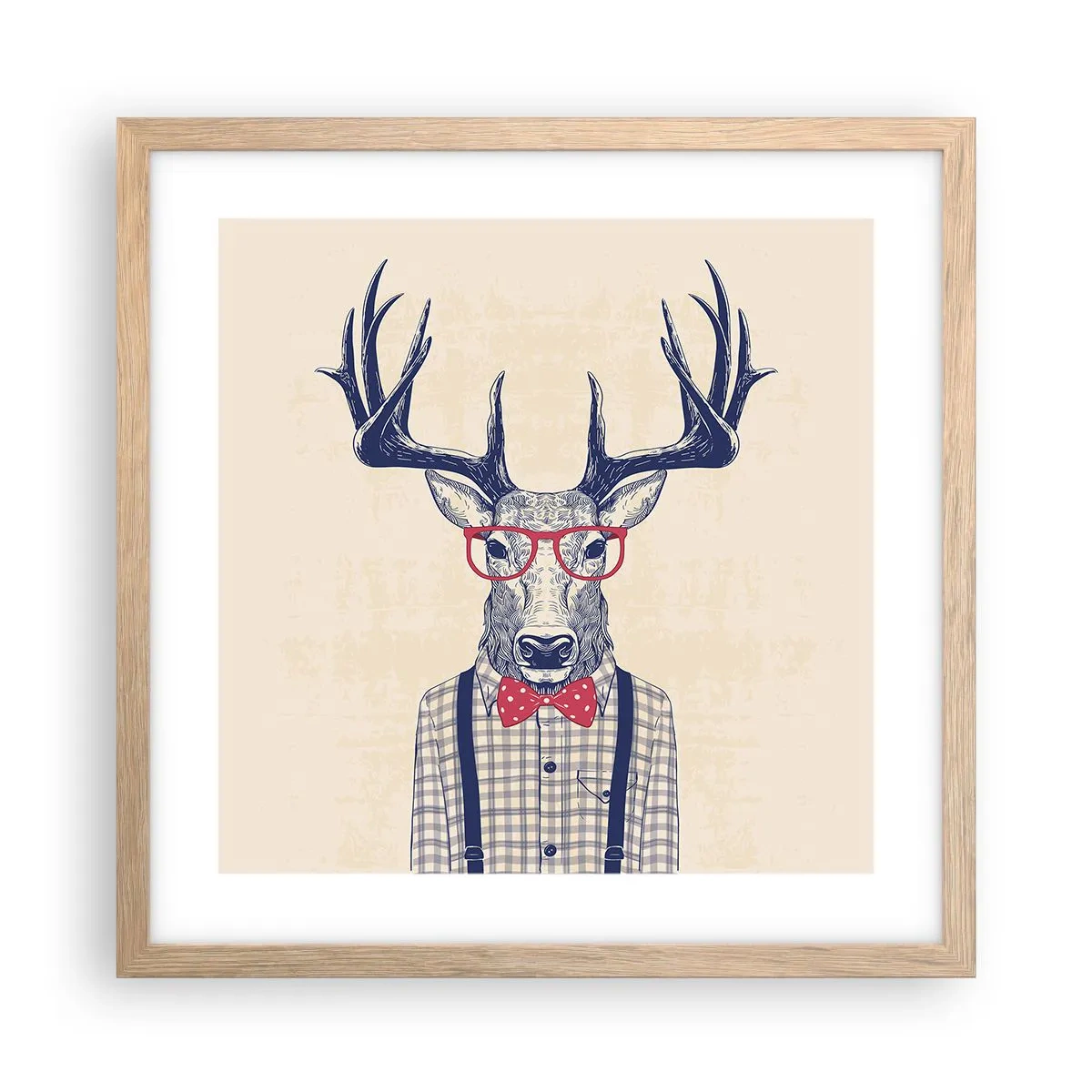 Plakat i ramme af lyst egetræ - Et underholdende ekstravaganza - 40x40 cm