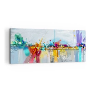Lærredstryk - Billede på lærred - Glædens bro over livets flod - 100x40 cm