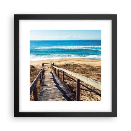 Plakat i sort ramme - Løb! - 30x30 cm