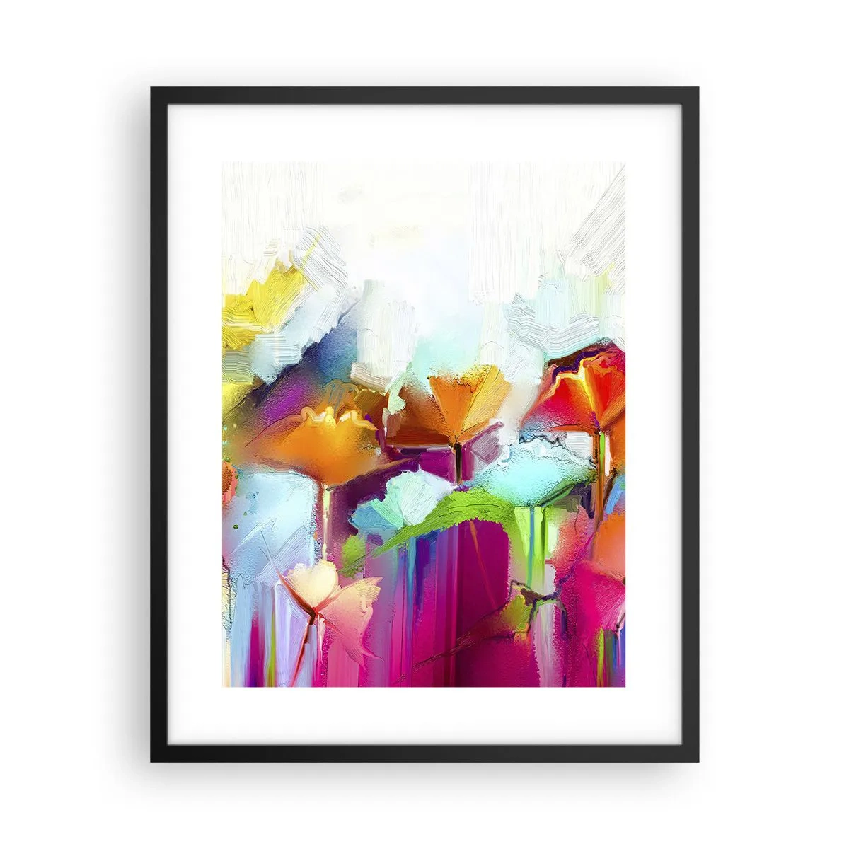 Plakat i sort ramme - Regnbuen i blomstring - 40x50 cm
