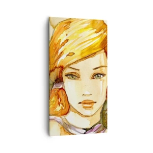 Lærredstryk - Billede på lærred - Smaragdblikket, der dulmer vreden - 55x100 cm