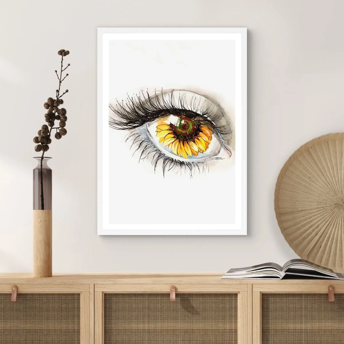 Plakat i hvid ramme - Et look lige så varmt som sommeren - 70x100 cm