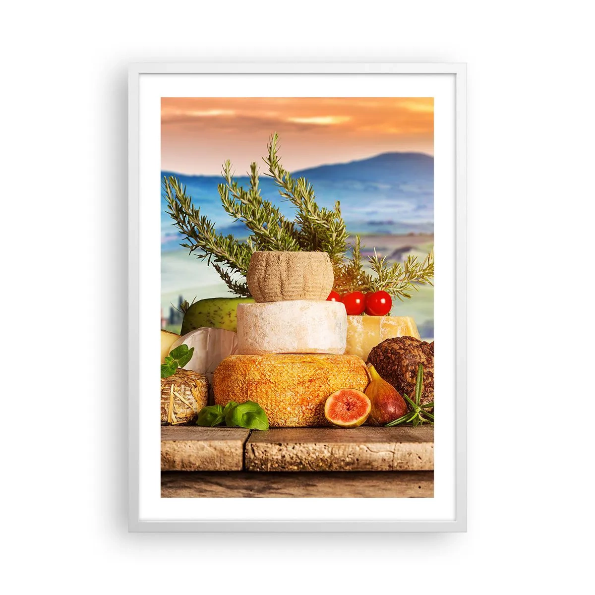 Plakat i hvid ramme - Italiensk livsglæde - 50x70 cm