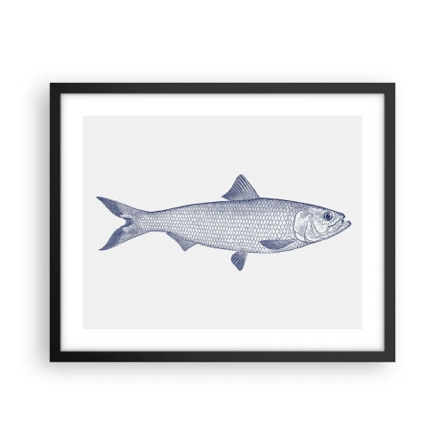 Plakat i sort ramme - Hilsner fra de nordlige have - 50x40 cm