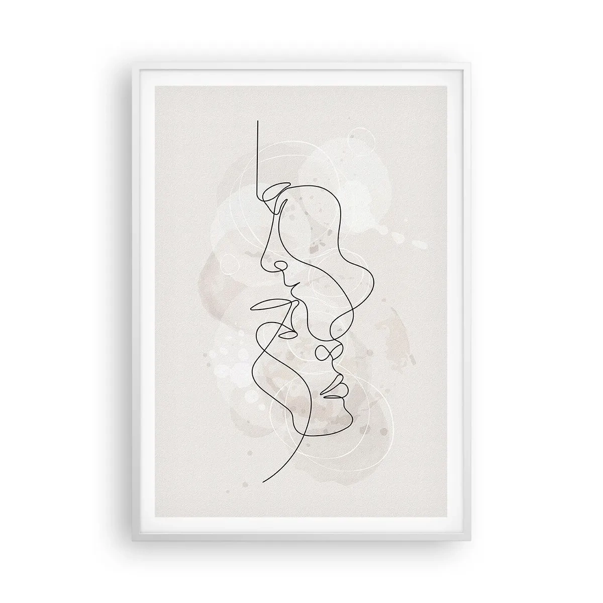 Plakat i hvid ramme - Omfavnet i en omfavnelse - 70x100 cm