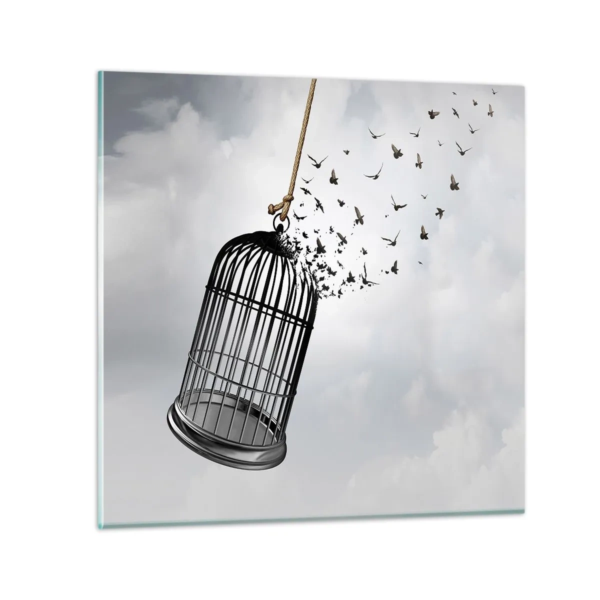 Billede på glas - Tro...håb...frihed! - 70x70 cm