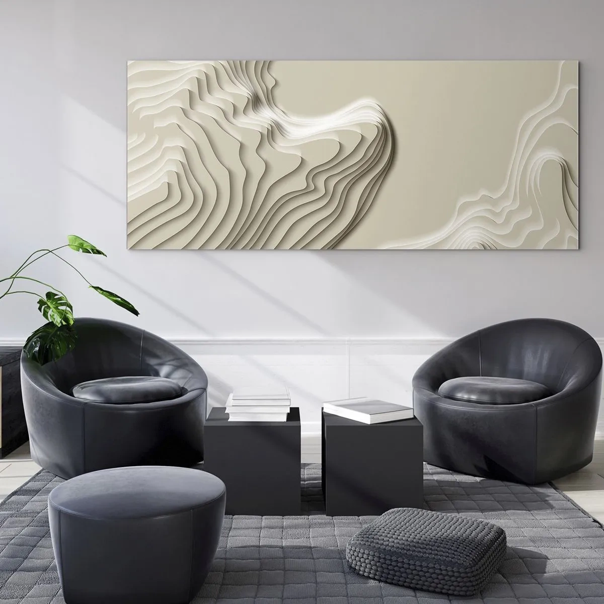 Billede på glas - Kunstens topografi - 100x40 cm