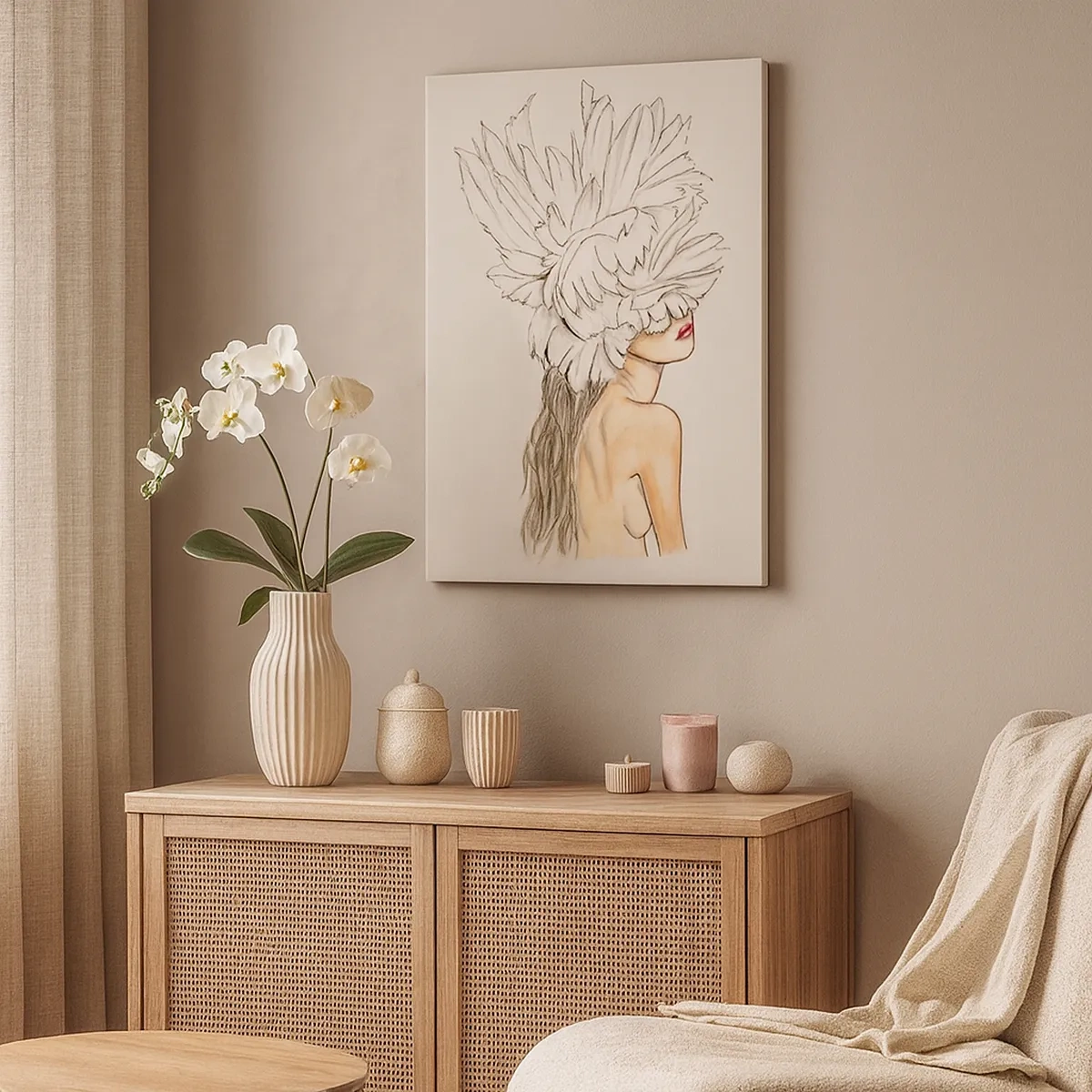 Lærredstryk - Billede på lærred - Skønhed kronet - 50x70 cm