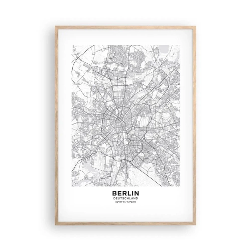 Plakat i ramme af lyst egetræ - Berlins blomst - 70x100 cm