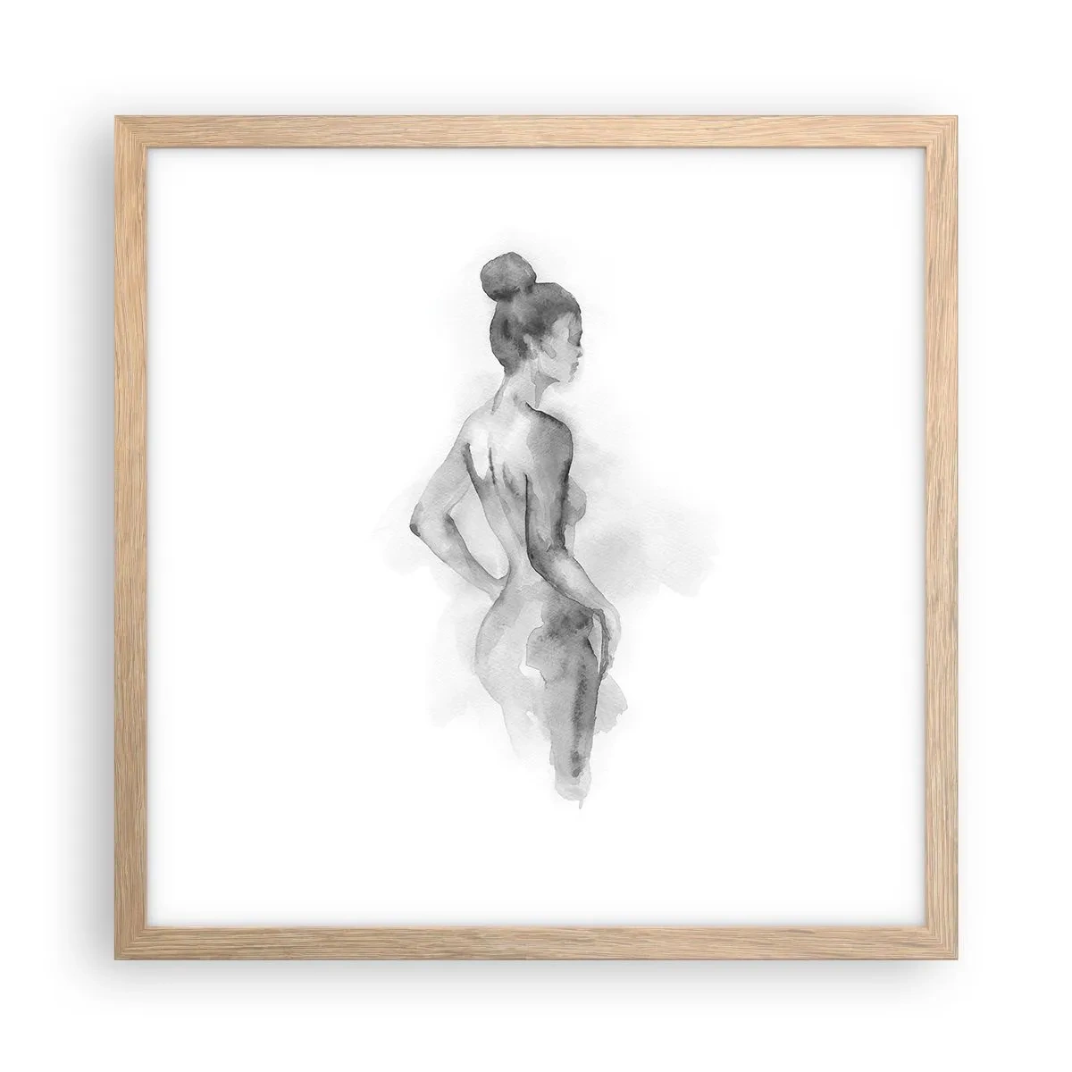 Plakat i ramme af lyst egetræ - Smukt som et maleri - 40x40 cm