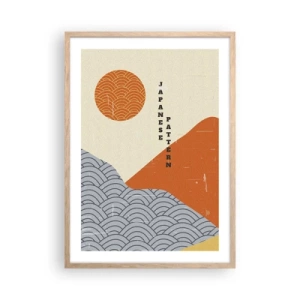 Plakat i ramme af lyst egetræ - I den japanske ånd - 50x70 cm