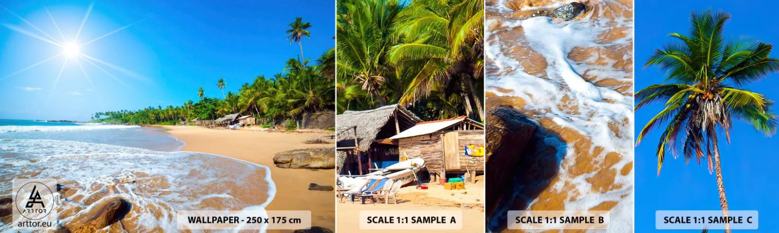 Fototapet Prøve Standard Eco - Et eksotisk sted for dig - Landskab, Hav, Paradise Beach - 100x30 cm