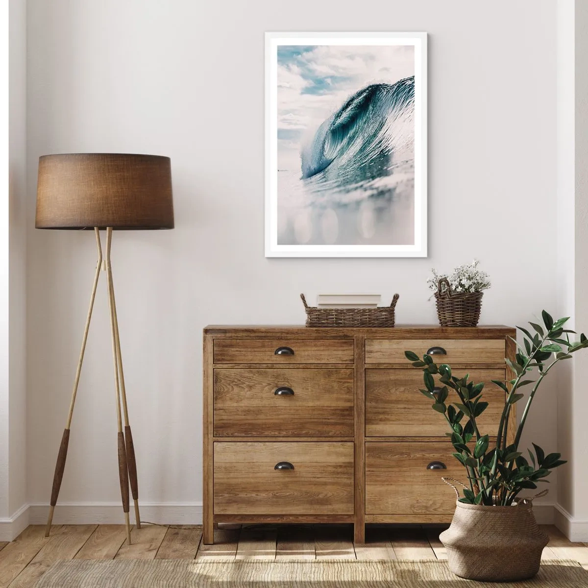 Plakat i hvid ramme - Topmøde om vand - 70x100 cm