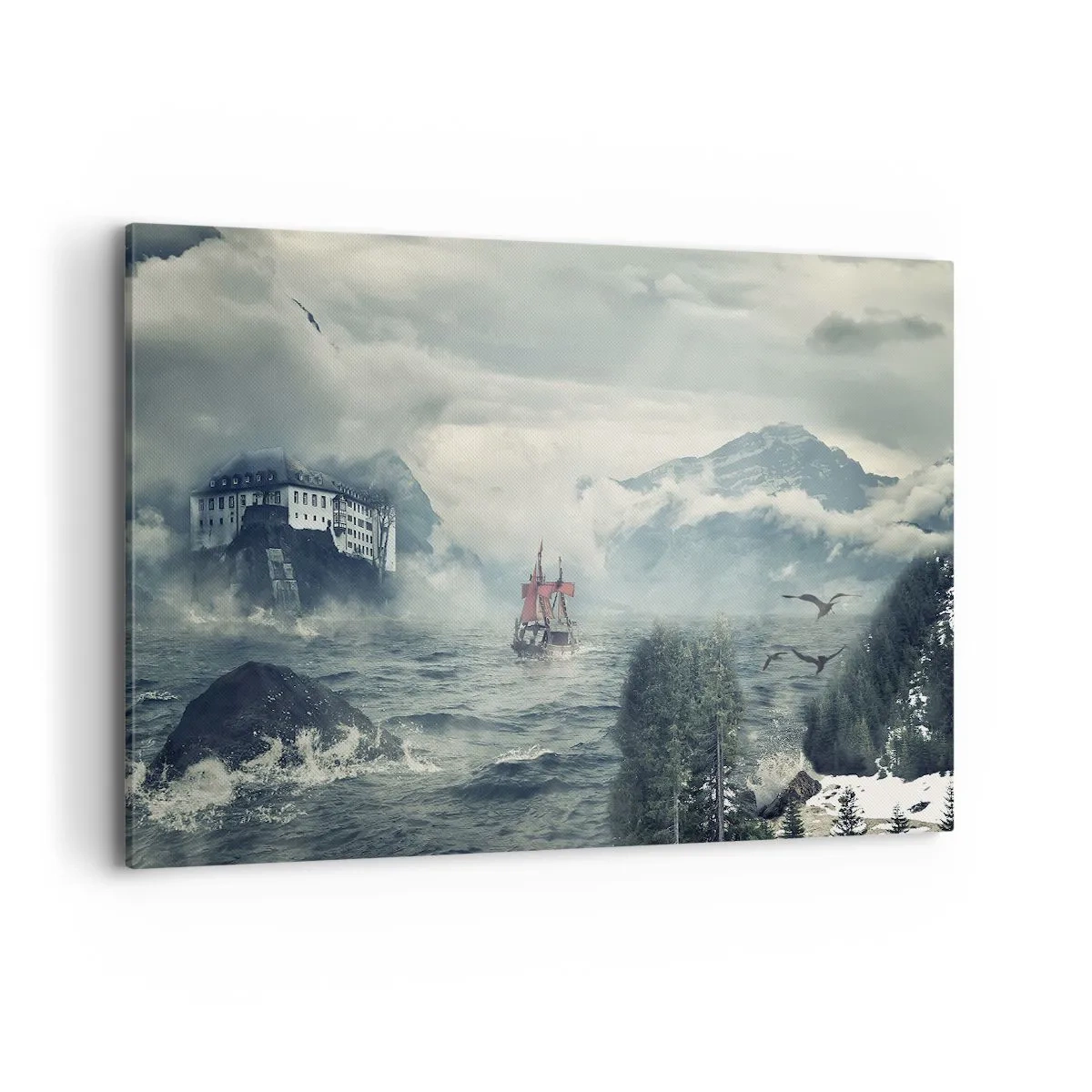 Lærredstryk - Billede på lærred - På magiske vande - 100x70 cm