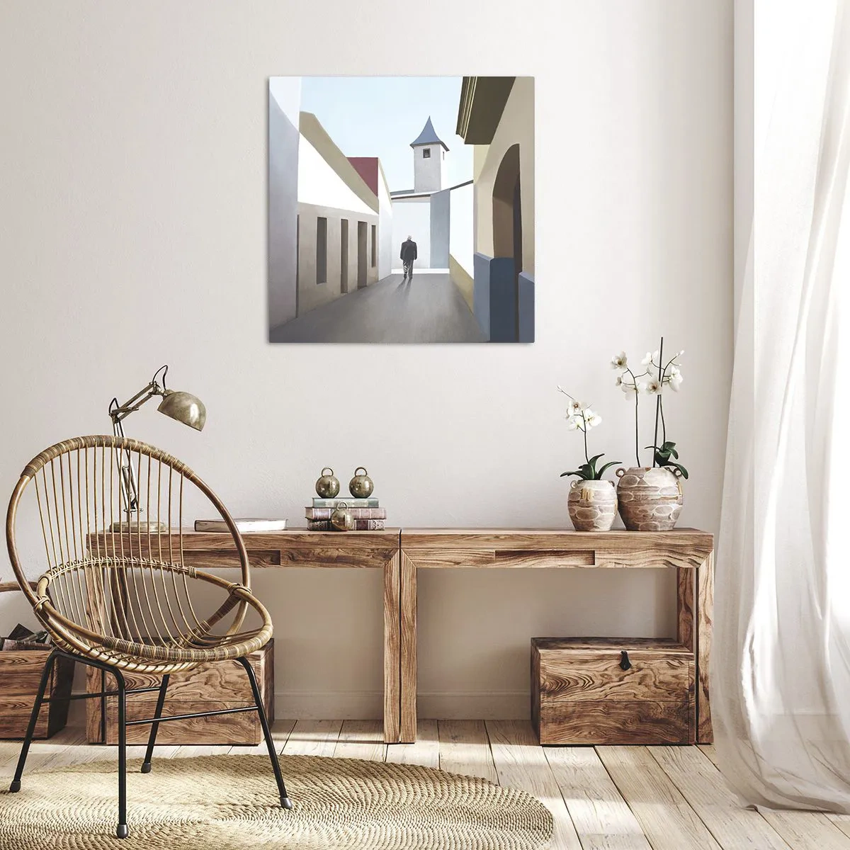 Lærredstryk - Billede på lærred - Solrig gåtur - 50x50 cm