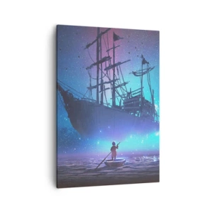 Lærredstryk - Billede på lærred - Et møde med myten om havet - 50x70 cm