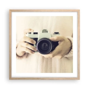 Plakat i ramme af lyst egetræ - For at se mere... - 50x50 cm