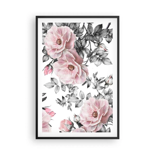 Plakat i sort ramme - Forsvind i rosenblomsterne - 61x91 cm